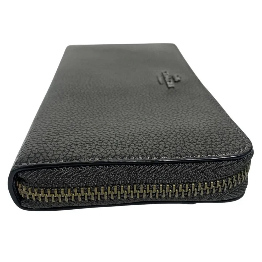 COACH Outlet Accordion Zip Around Wallet Metallic Polished Leather F23554 - Picture 3 of 11